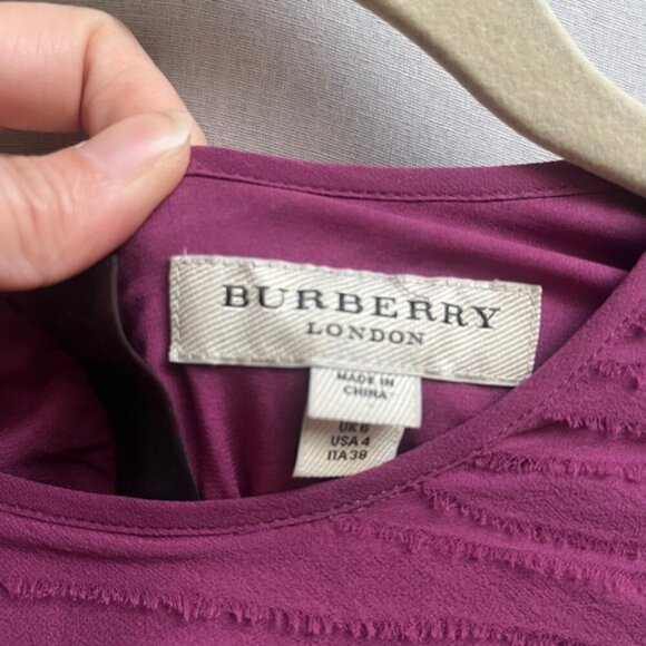 Burberry London short sleeve silk dress Sz 4 - Picture 4 of 9